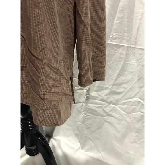 Notations Woman 2x 3/4 sleeve button up rayon collarless plaid blouse - Picture 4 of 6